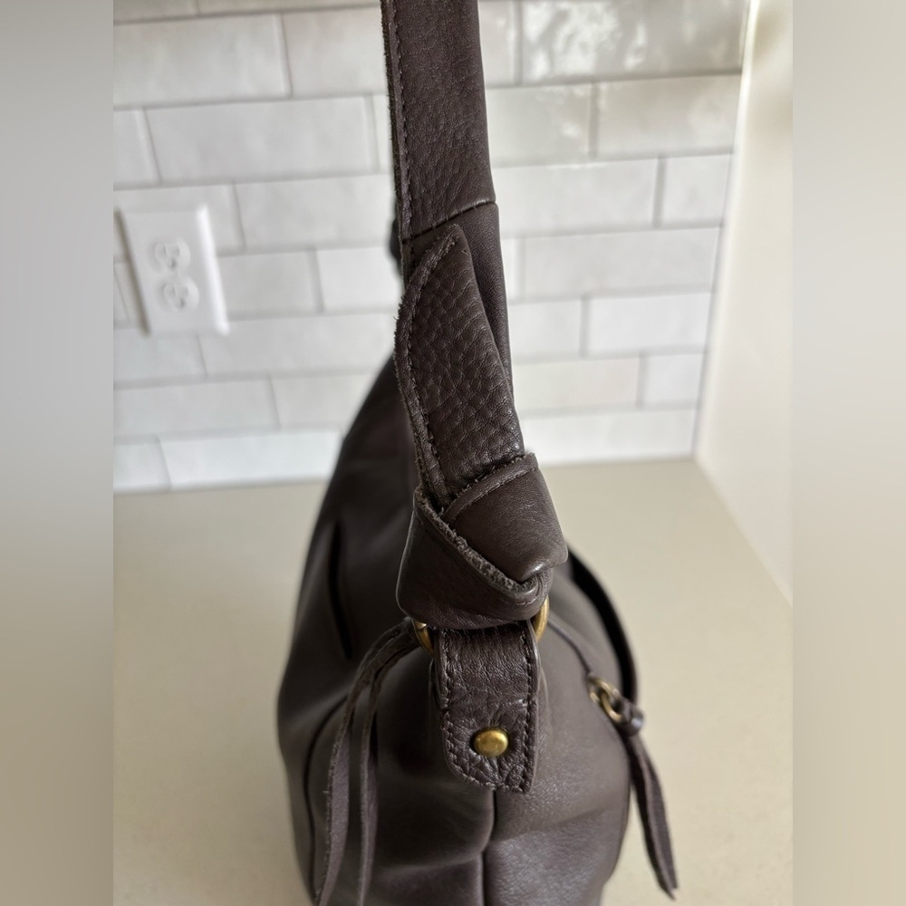 ELLIOTT LUCCA NEW BROWN GENUINE LEATHER TOTE SHOULDER BAG PURSE HANDBAG - Picture 6 of 10